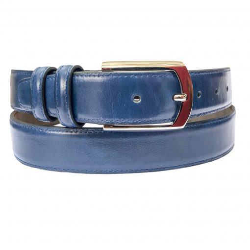 Кожаный ремень Pellagio односторонний 35311-24 синий наппа