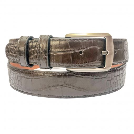 Кожаный ремень Pellagio односторонний 35311-67 коричневый крокодил