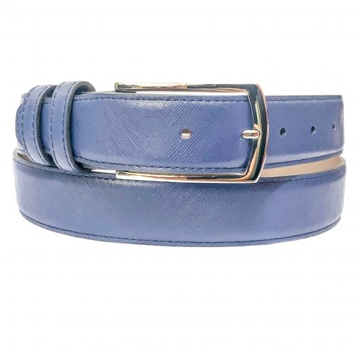 Кожаный ремень Pellagio односторонний 35311-80 синий сафьяно