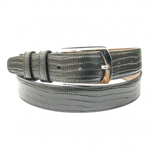 Кожаный ремень Pellagio односторонний 35311-70 черный игуанна