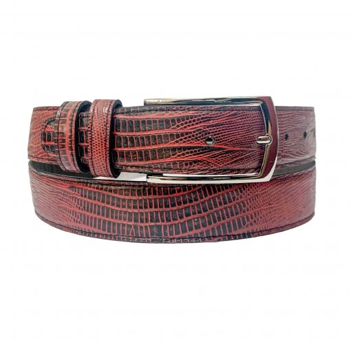 Кожаный ремень Pellagio односторонний 35311-90 красный игуанна
