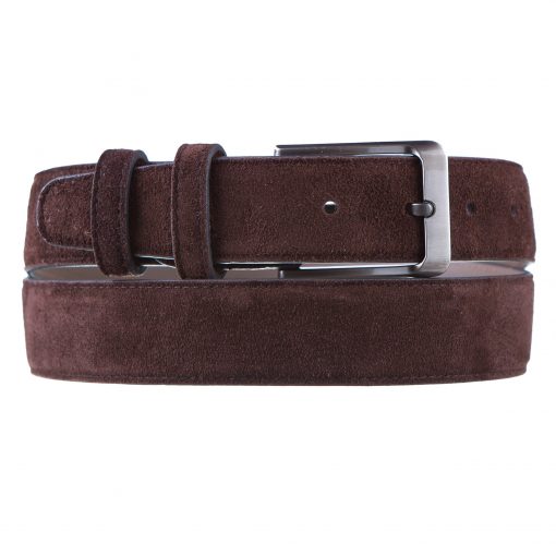 Кожаный ремень Pellagio односторонний 35311-52 темно-коричневая замша