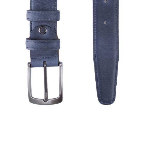 Alternative view of Кожаный ремень Pellagio односторонний синий Crazy horse