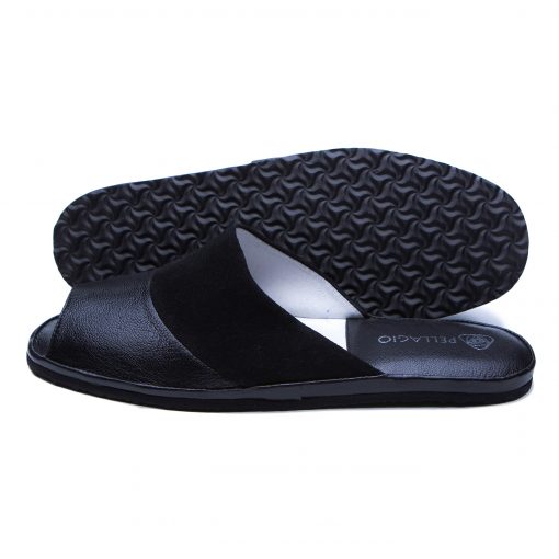 Alternative view of Кімнатні тапочки Pellagio 701 чорна напа+замша