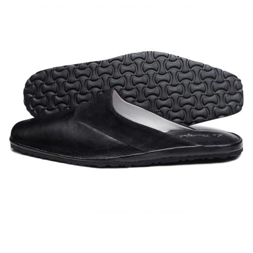 Alternative view of Кімнатні тапочки Pellagio/Le Pantofole 903 чорна напа+замша