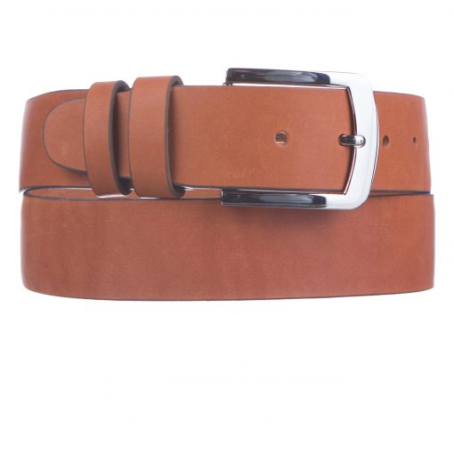 Кожаный ремень Pellagio односторонний сasual 40-3 коньяк