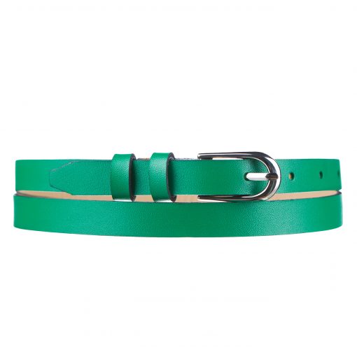 Шкіряний ремінь Pellagio 16321 жіночий 16мм зелена напа