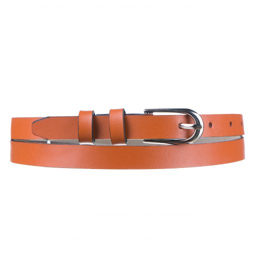 КШкіряний ремінь Pellagio 16323 жіночий 16мм помаранчева напа