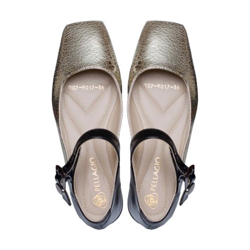 Alternative view of Балетки "мері-джейн" Pellagio 207/9017 золото+чорний