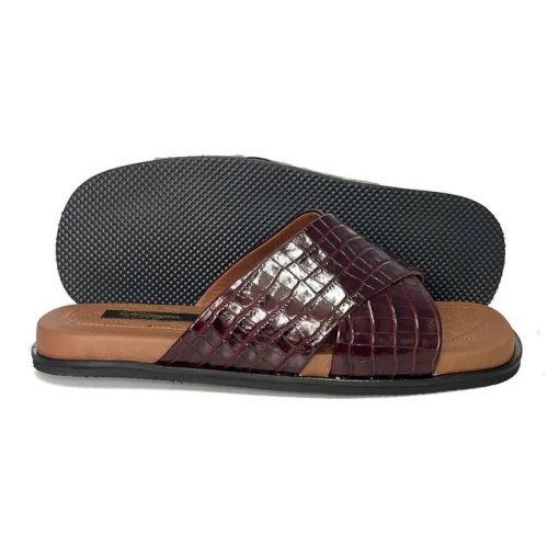 Кімнатні тапочки Pellagio 167 0204 бордовий крокодил