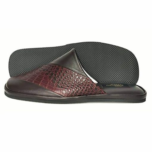 Alternative view of Кімнатні тапочки Pellagio 121 коричневий+крокодил